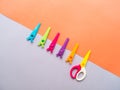 Colorful set of zigzag changable art scissors Royalty Free Stock Photo