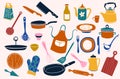 Colorful sets of icon for cooking and dinning.