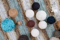 Colorful sewing thread balls Royalty Free Stock Photo