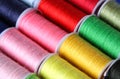 Colorful sewing thread reels Royalty Free Stock Photo