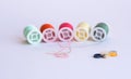 Colorful sewing thread reels Royalty Free Stock Photo