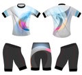 Colorful shape scene on sports t-shirt