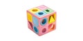 Colorful shape sorting cube toy isolated on transparent background Royalty Free Stock Photo