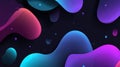Colorful shapes and patterns in shades of purple and blue on a dark background create an abstract design suitable for various uses Royalty Free Stock Photo