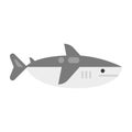 Colorful shark simple icon vector flat illustration. Ferocious nautical animal with tail isolated