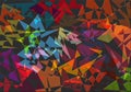 Colorful sharp scrapped elements Abstract Texture Rough Wallpaper Background Dark In Vector Illustration.