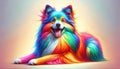 Colorful Shetland Sheepdog