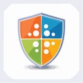 Colorful Shield Security Logo Vector Icon Royalty Free Stock Photo