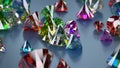 Colorful shining brilliant cut diamonds 3D render illustration