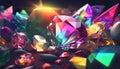 Colorful shining crystals jewels diamonds