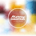 Merry Christmas - Colorful Modern Style Happy Holidays Greeting Card Design with Round Transparent Label on Bright Abstract Petals Royalty Free Stock Photo