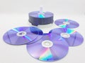 Colorful Shiny Computer Compact Disc in White Isolated Background 01 Royalty Free Stock Photo