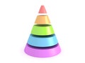 Colorful shiny cone on white background