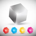 Colorful shiny cubic background