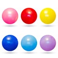 Colorful shiny glass balls 3d graphic. Precious beads. White background isolated. eps 10