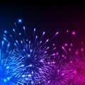 Colorful shiny realistic fireworks background