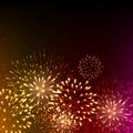 Colorful shiny realistic fireworks background