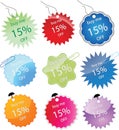 Colorful shiny stickers Royalty Free Stock Photo