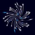 Colorful and shiny twisted fireworks on black background Royalty Free Stock Photo