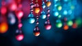 Colorful shiny with water drops. AI generated Royalty Free Stock Photo