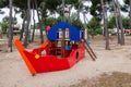 Colorful ship on a playground