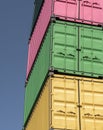 Colorful shipping containers at docks of Le Havre, Normandy, France Royalty Free Stock Photo