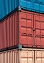 Colorful shipping containers at docks of Le Havre, Normandy, France Royalty Free Stock Photo