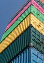 Colorful shipping containers at docks of Le Havre, Normandy, France Royalty Free Stock Photo