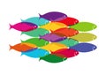 Colorful shoal of fish Royalty Free Stock Photo