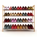 Colorful Shoe Rack: Light Maroon And Light Gold, Grandparentcore Design