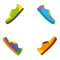 Colorful shoes with creative bright color pallete. Vector illustration
