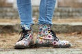 Colorful shoes with a flower pattern lifestyle