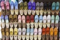 Colorful shoes in souk ,Dubai,United Arab Emirates Royalty Free Stock Photo