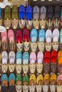 Colorful shoes in souk ,Dubai,United Arab Emirates Royalty Free Stock Photo