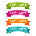 Colorful Shop coupon ribbons. Eps10 Vector.