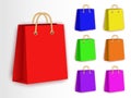 Colorful shopping bag vector set. Empty paper bags for shopping Royalty Free Stock Photo