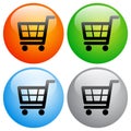 Shopping cart icons buttons on white Royalty Free Stock Photo