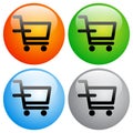 Shopping cart icons buttons on white Royalty Free Stock Photo