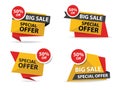 Colorful shopping sale banner template, discount sale banner collection