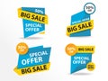 Colorful shopping sale banner template, discount sale banner collection