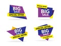 Colorful shopping sale banner template, discount sale banner collection