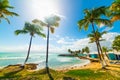 Colorful shore in Bas du Fort beach in Guadeloupe