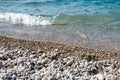 Summer background. Colorful coast with sea wave