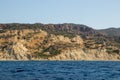Colorful shoreline on Milos island Royalty Free Stock Photo
