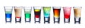 Colorful shot drinks