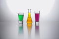 Colorful shot drinks set on table