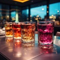 Colorful shot glasses for parties and gatherings Royalty Free Stock Photo