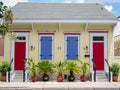 Colorful Shotgun House in the Bywater Neighborhood of New Orleans, LA, USA