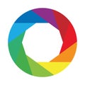 Colorful shutter icon. Photography or video theme. Simple flat vector icon