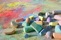 Colorful Sidewalk Chalk Royalty Free Stock Photo